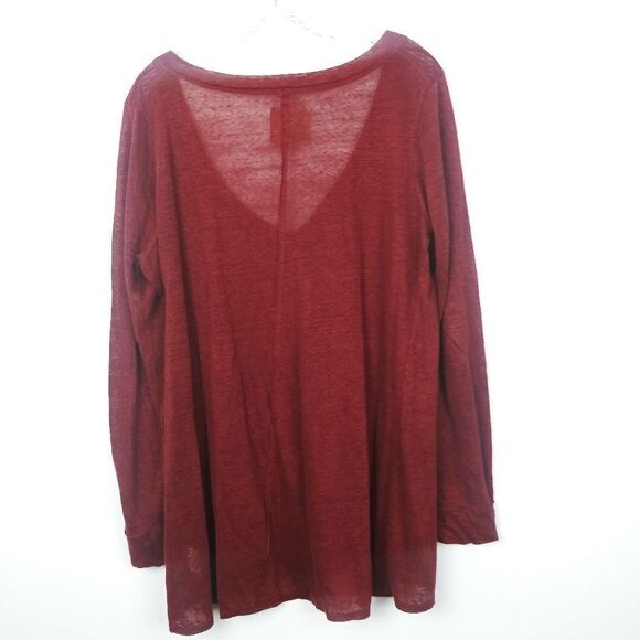 Chaser 100% linen maroon long tee size small - Picture 4 of 7